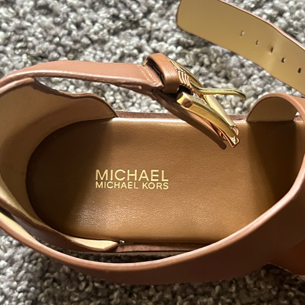 MICHAEL Michael Kors Brown Leather Espadrille Sandals - Picture 5 of 11